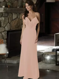 Bridesmaid Dress Chiffon A-Line Floor-Length Prom Dress