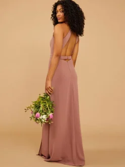 Bridesmaid Dress Chiffon A-Line Floor-Length Prom Dress