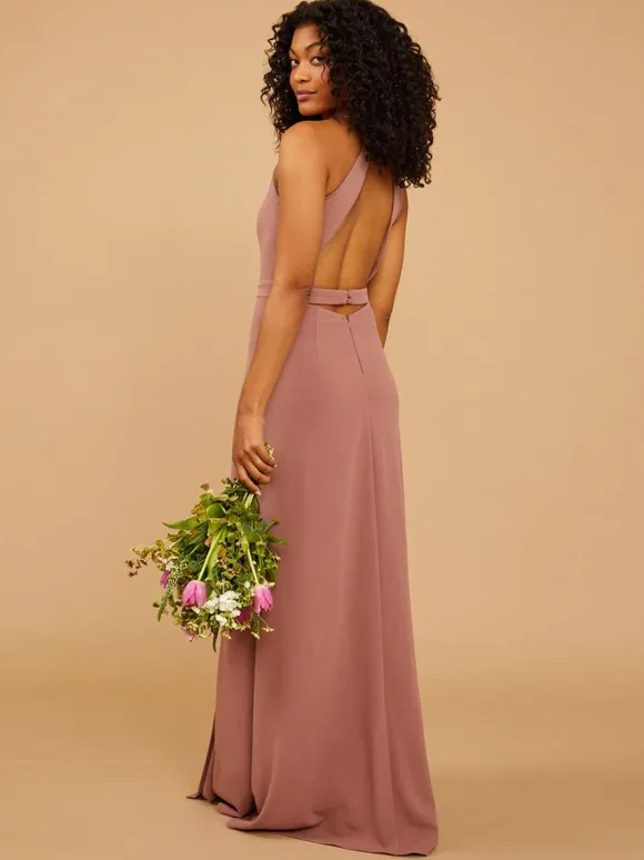 Bridesmaid Dress Chiffon A-Line Floor-Length Prom Dress
