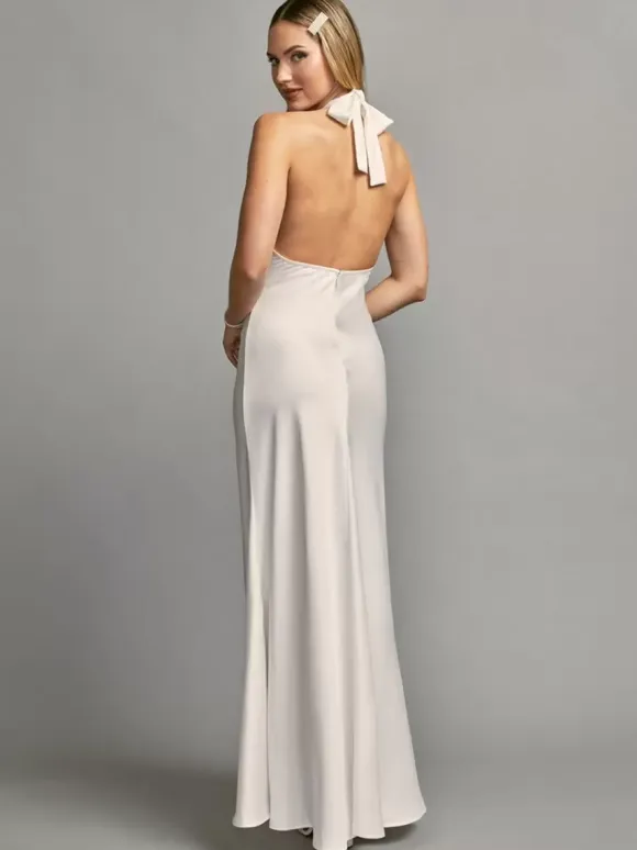 Bridesmaid Dress Elastic Silk Like Satin Ball Gown Floor-Length Wedding Party Dress