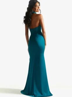 Bridesmaid Dress Satin Fabric Sheath Floor-Length Wedding Party Dress