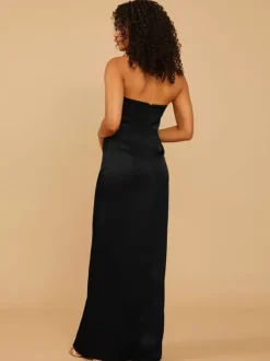 Bridesmaid Dress Satin Fabric Sheath Floor-Length Wedding Party Dress