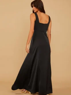 Bridesmaid Dresses A-Line Floor-Length Zipper Satin Fabric Wedding Party Dress