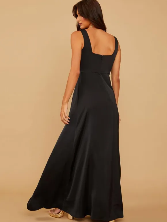 Bridesmaid Dresses A-Line Floor-Length Zipper Satin Fabric Wedding Party Dress