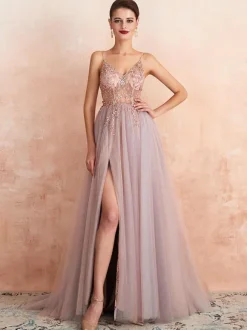 Bridesmaid Dresses A-Line Floor-Length Zipper Chiffon Wedding Party Dress