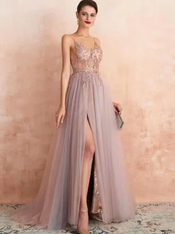 Bridesmaid Dresses A-Line Floor-Length Zipper Chiffon Wedding Party Dress