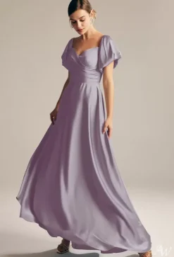 Bridesmaid Dresses A-Line Floor-Length Zipper Satin Fabric Prom Dress