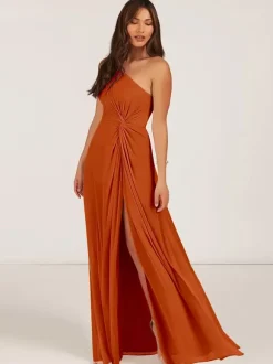 Bridesmaid Dresses Ball Gown Floor-Length Zipper Chiffon Wedding Party Dress