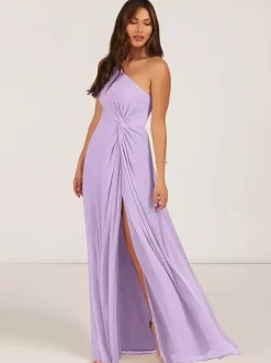 Bridesmaid Dresses Ball Gown Floor-Length Zipper Chiffon Wedding Party Dress