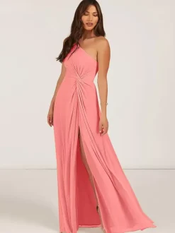 Bridesmaid Dresses Ball Gown Floor-Length Zipper Chiffon Wedding Party Dress