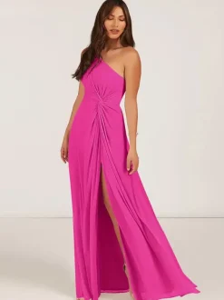 Bridesmaid Dresses Ball Gown Floor-Length Zipper Chiffon Wedding Party Dress