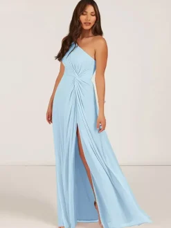 Bridesmaid Dresses Ball Gown Floor-Length Zipper Chiffon Wedding Party Dress