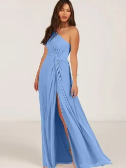 Bridesmaid Dresses Ball Gown Floor-Length Zipper Chiffon Wedding Party Dress