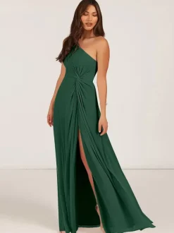 Bridesmaid Dresses Ball Gown Floor-Length Zipper Chiffon Wedding Party Dress