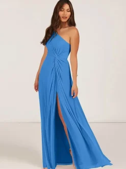 Bridesmaid Dresses Ball Gown Floor-Length Zipper Chiffon Wedding Party Dress
