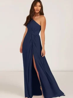 Bridesmaid Dresses Ball Gown Floor-Length Zipper Chiffon Wedding Party Dress