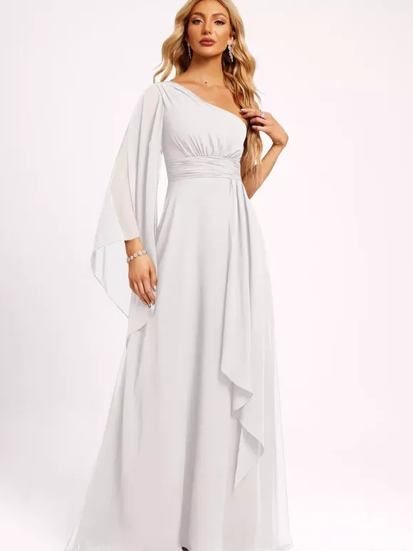 Bridesmaid Dresses Chiffon Ball Gown Floor-Length Wedding Party Dress
