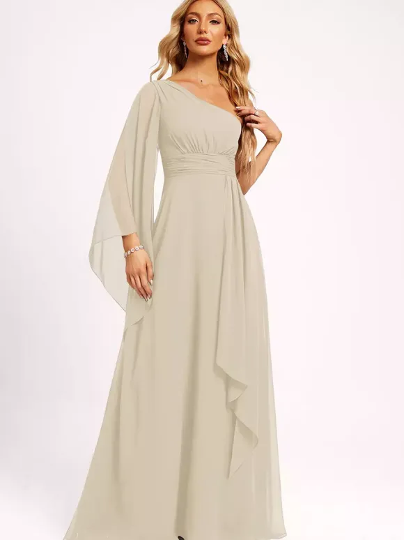 Bridesmaid Dresses Chiffon Ball Gown Floor-Length Wedding Party Dress