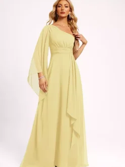 Bridesmaid Dresses Chiffon Ball Gown Floor-Length Wedding Party Dress