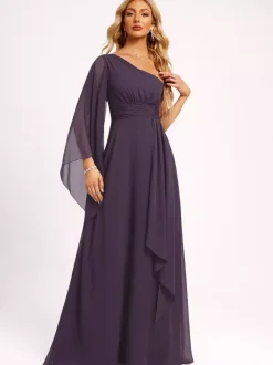 Bridesmaid Dresses Chiffon Ball Gown Floor-Length Wedding Party Dress