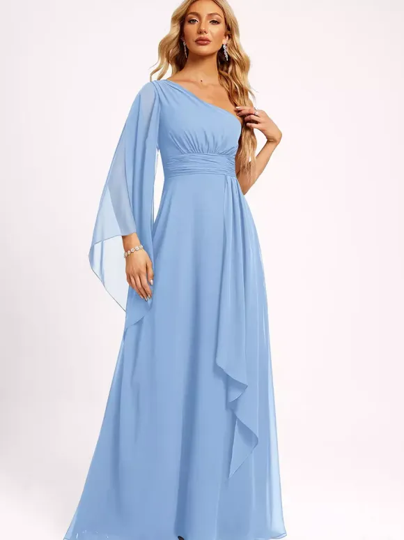 Bridesmaid Dresses Chiffon Ball Gown Floor-Length Wedding Party Dress