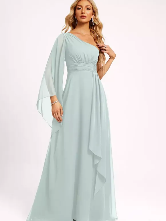 Bridesmaid Dresses Chiffon Ball Gown Floor-Length Wedding Party Dress