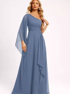 Bridesmaid Dresses Chiffon Ball Gown Floor-Length Wedding Party Dress