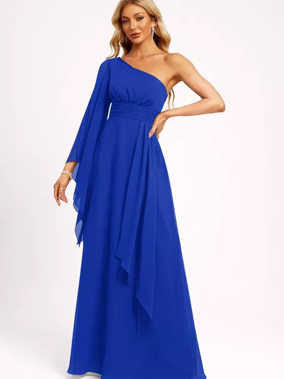 Bridesmaid Dresses Chiffon Ball Gown Floor-Length Wedding Party Dress