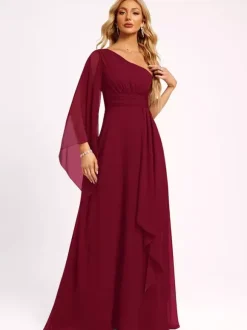 Bridesmaid Dresses Chiffon Ball Gown Floor-Length Wedding Party Dress