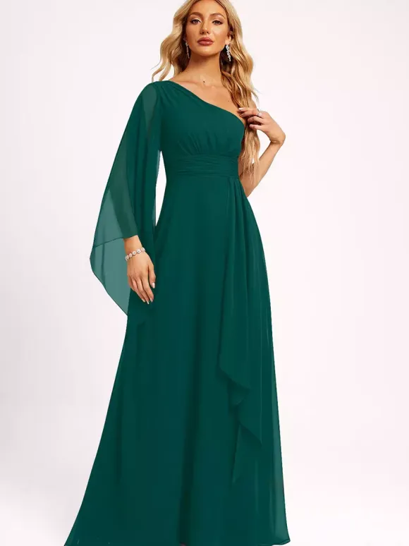 Bridesmaid Dresses Chiffon Ball Gown Floor-Length Wedding Party Dress