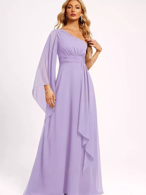 Bridesmaid Dresses Chiffon Ball Gown Floor-Length Wedding Party Dress