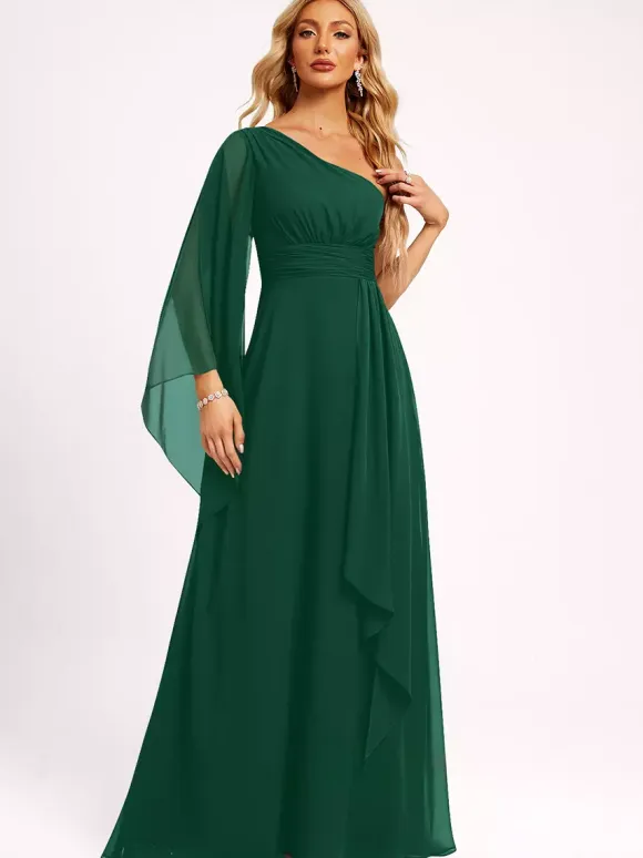 Bridesmaid Dresses Chiffon Ball Gown Floor-Length Wedding Party Dress