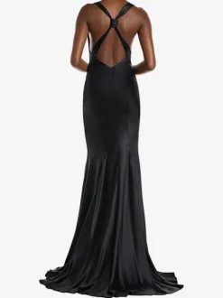 Bridesmaid Dresses Elastic Silk Like Satin A-Line Floor-Length Wedding Party Dress