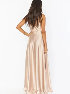Bridesmaid Dresses Satin Fabric A-Line Floor-Length Prom Dress