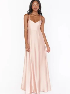 Bridesmaid Dresses Satin Fabric A-Line Floor-Length Prom Dress