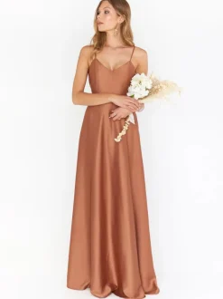 Bridesmaid Dresses Satin Fabric A-Line Floor-Length Prom Dress