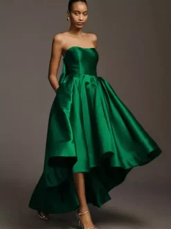 Bridesmaid Dresses Satin Fabric A-Line Floor-Length Wedding Party Dress