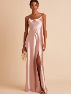 Bridesmaid Dresses Satin Fabric A-Line Floor-Length Wedding Party Dress