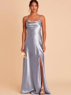 Bridesmaid Dresses Satin Fabric A-Line Floor-Length Wedding Party Dress