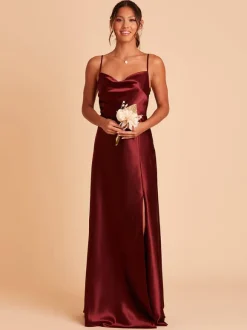 Bridesmaid Dresses Satin Fabric A-Line Floor-Length Wedding Party Dress