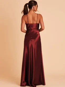 Bridesmaid Dresses Satin Fabric A-Line Floor-Length Wedding Party Dress