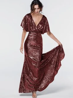 Bridesmaid Dresses Sequined Mermaid Floor-Length Formal Gowns