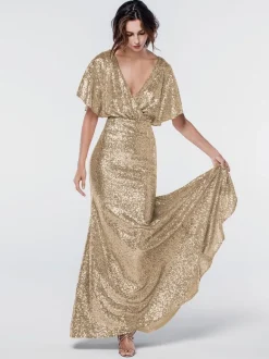 Bridesmaid Dresses Sequined Mermaid Floor-Length Formal Gowns