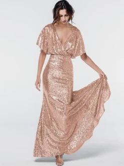 Bridesmaid Dresses Sequined Mermaid Floor-Length Formal Gowns