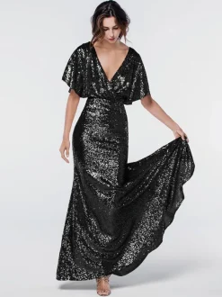 Bridesmaid Dresses Sequined Mermaid Floor-Length Formal Gowns