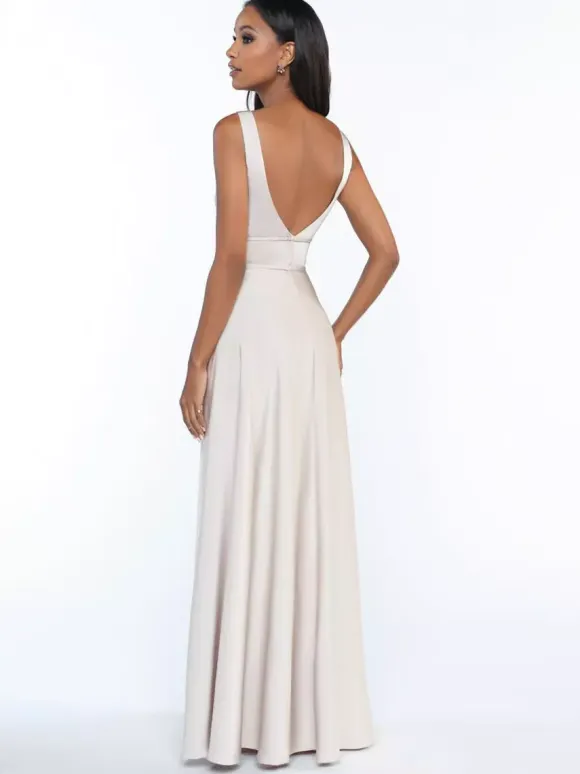 Bridesmaid Dresses Sleeveless Open Back A-Line Floor-Length Formal Gowns