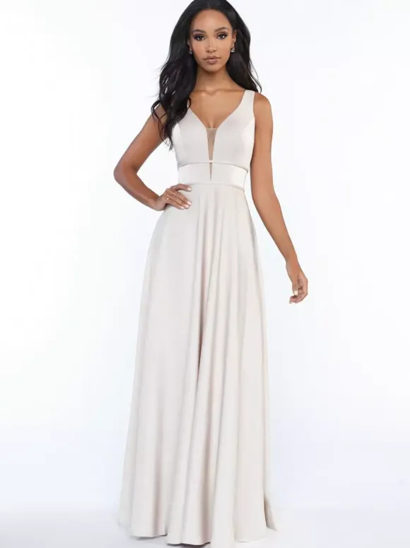 Bridesmaid Dresses Sleeveless Open Back A-Line Floor-Length Formal Gowns