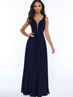 Bridesmaid Dresses Sleeveless Open Back A-Line Floor-Length Formal Gowns