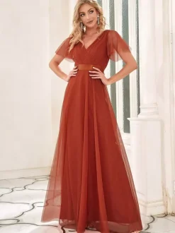 Bridesmaid Dresses Tulle A-Line Floor-Length Wedding Party Dress