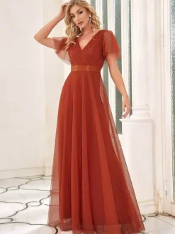 Bridesmaid Dresses Tulle A-Line Floor-Length Wedding Party Dress